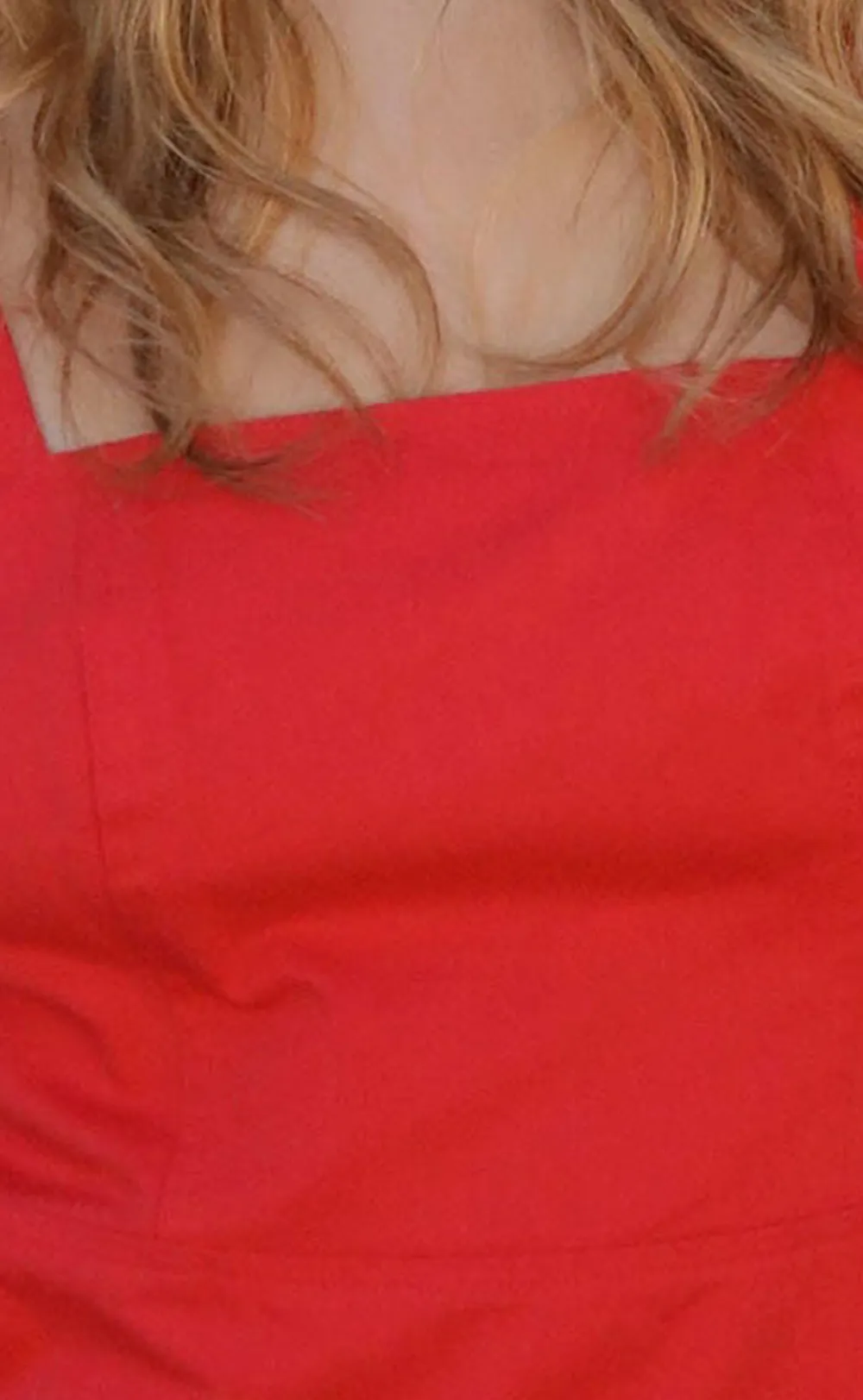 Red Puff Sleeve Square Neck Mini Dress