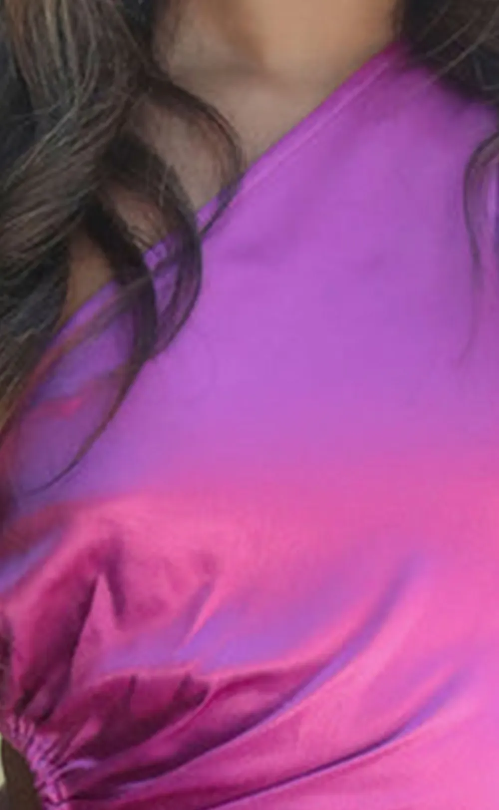 Purple One Shoulder Ruched Satin Dress