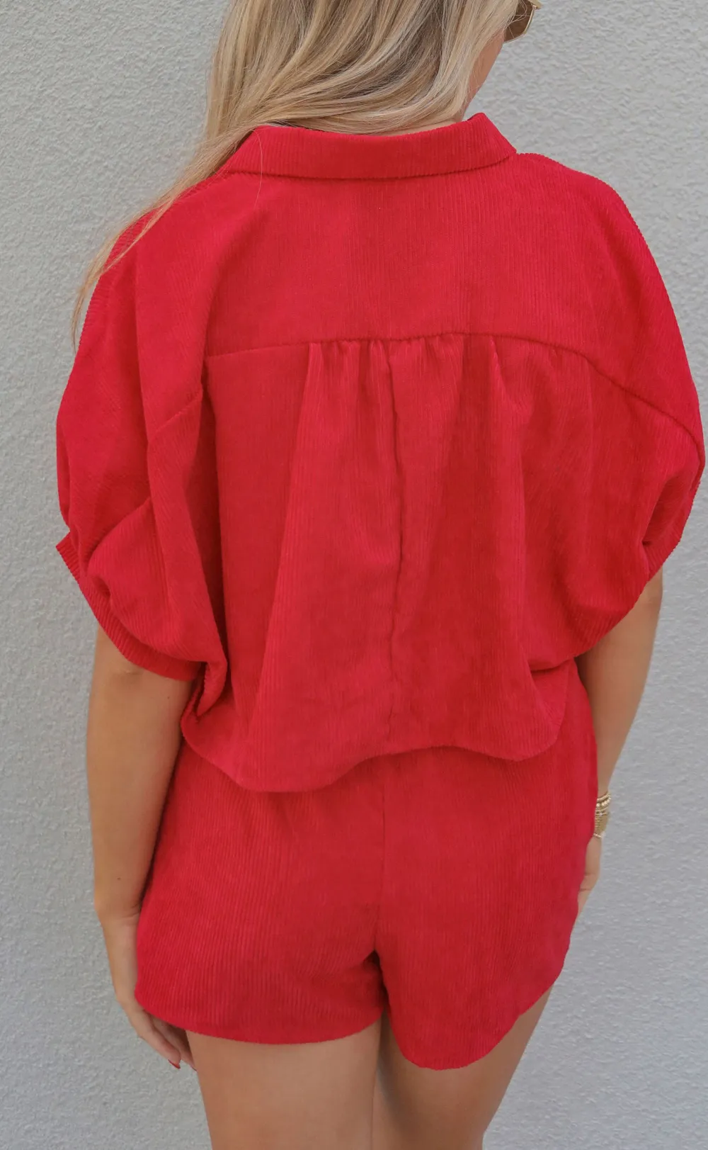 Button Up Short Sleeved Shirt and Shorts Set