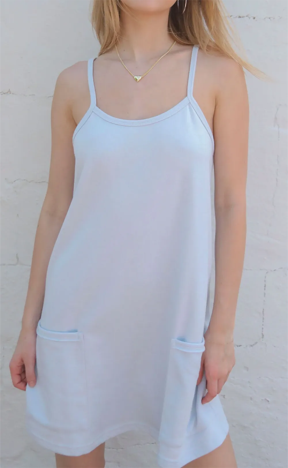 Blue Sleeveless Tank Mini Dress Sets