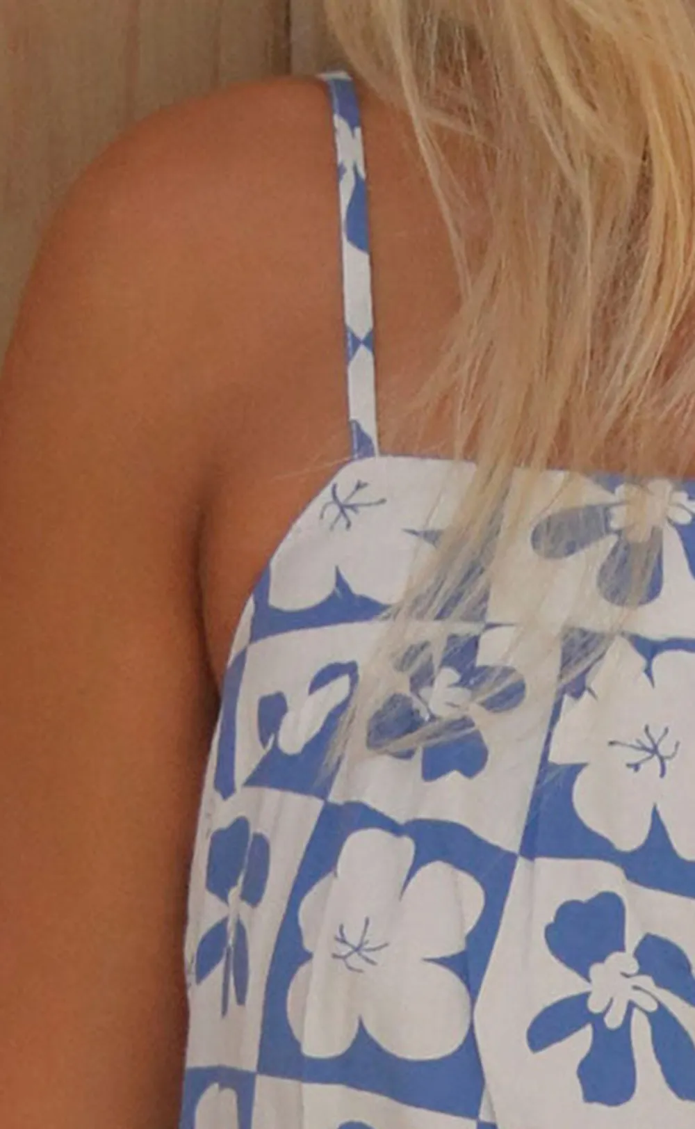 Geometric Patterned Ruffled Sundress