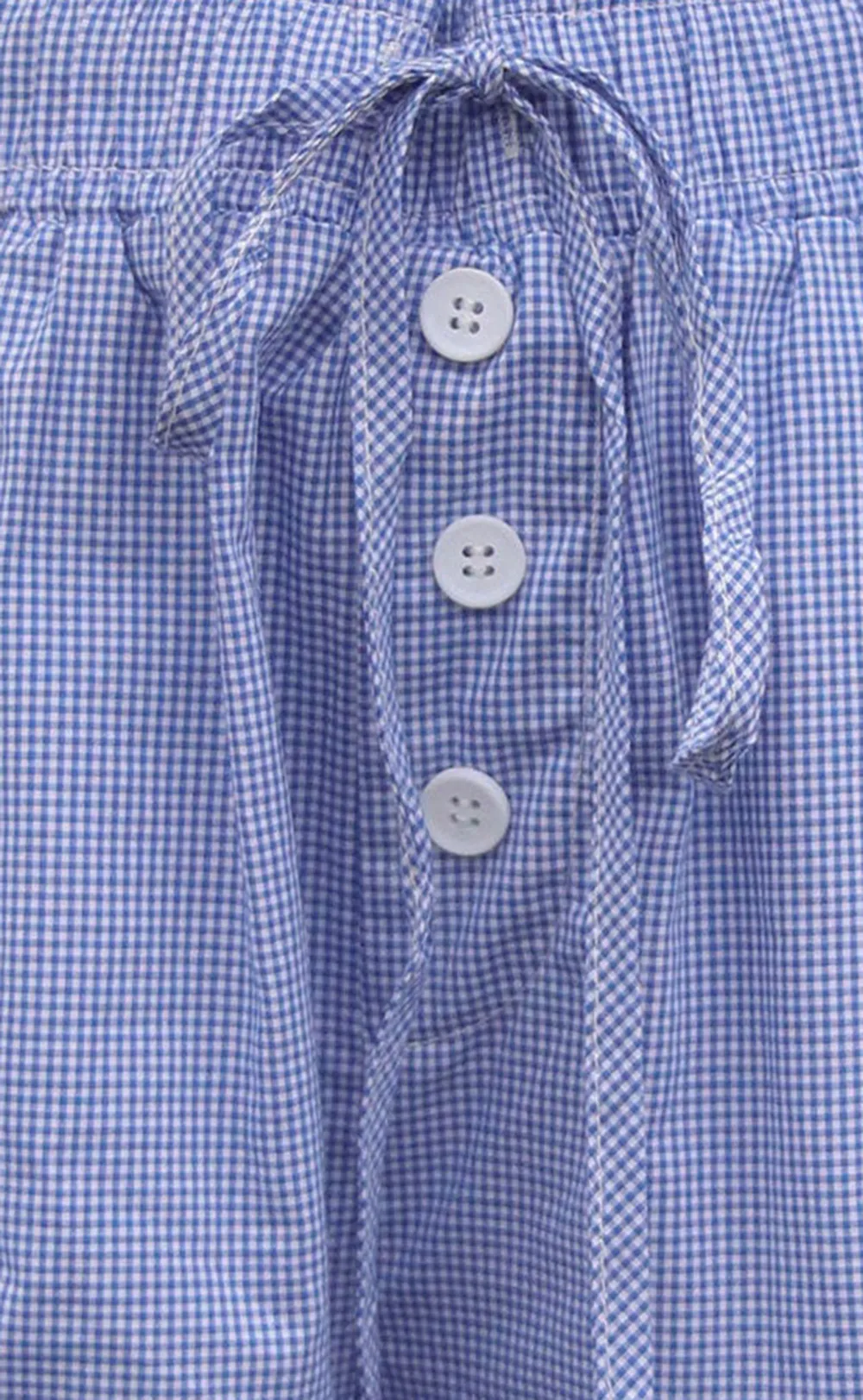 Drawstring Button Elastic Waist Shorts