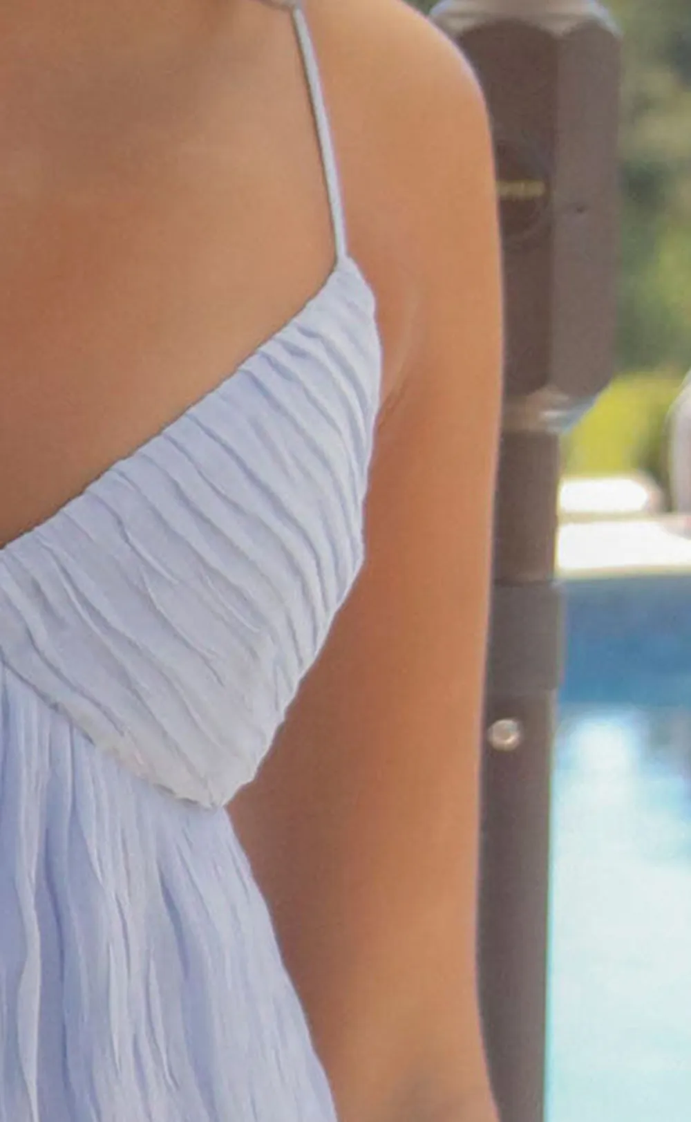 Light Blue Spaghetti Strap Babydoll Dress