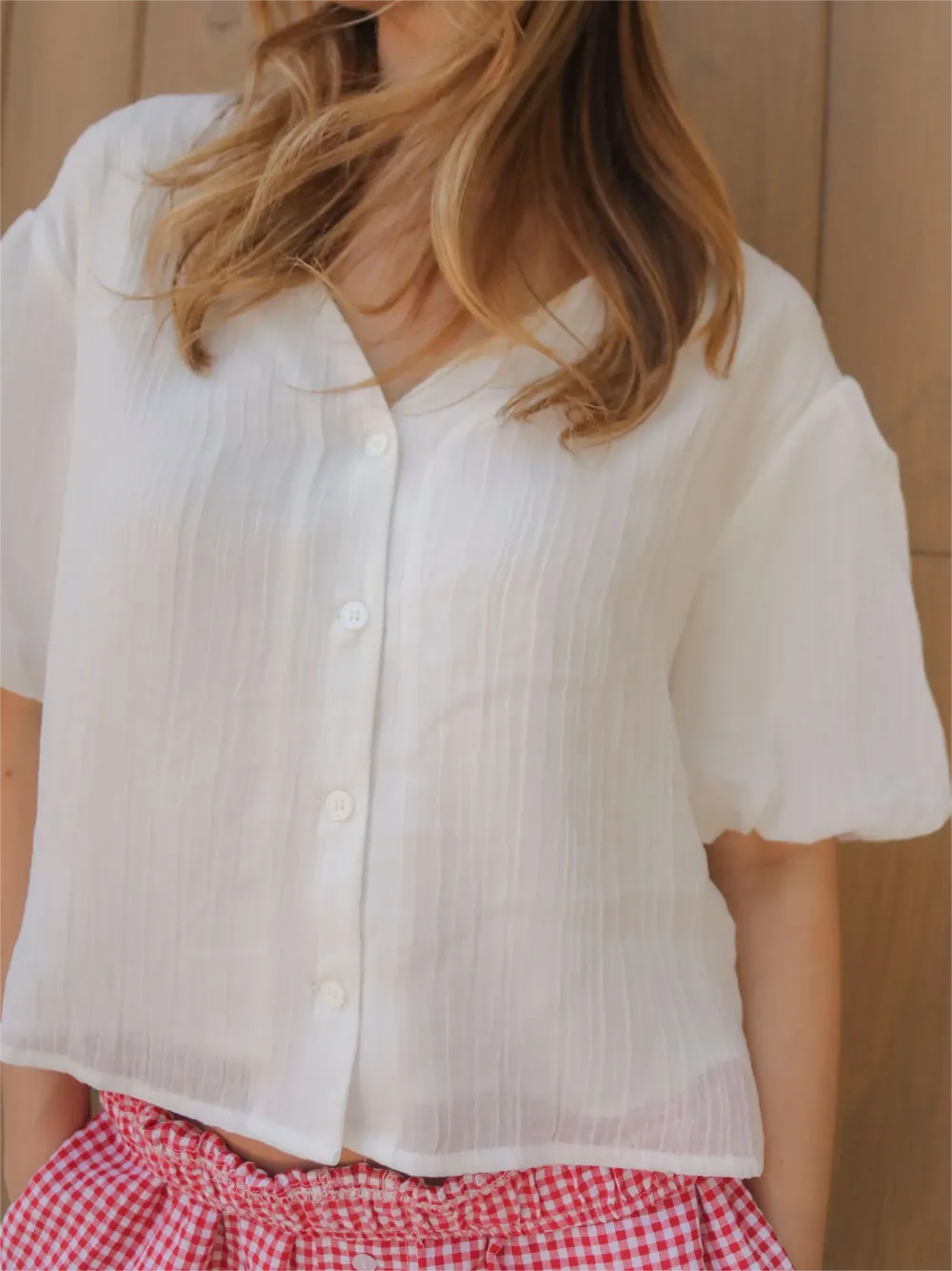 Short Sleeve Sheer Button Down Shirt