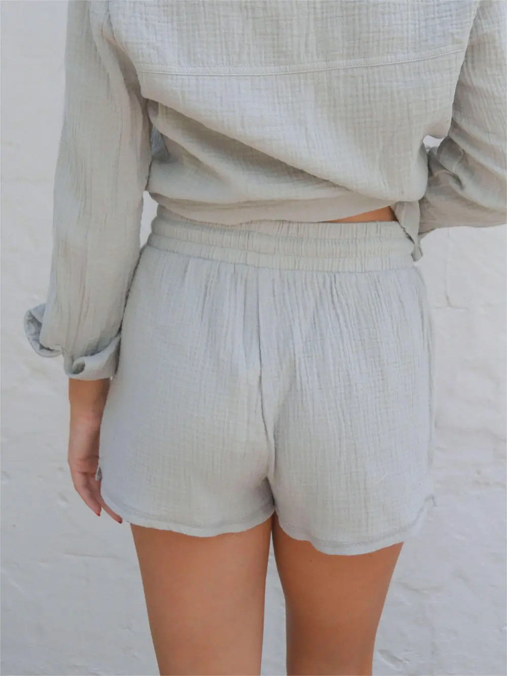 Light Gray Drawstring Shorts